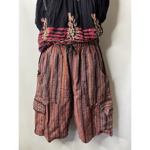 Bohemian Womens Outfit Free Size Shirt Small Shorts Hippie Festival Gypsy India - Picture 6 of 16